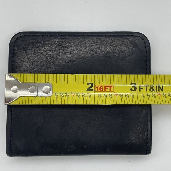 Vintage Rare COACH Black Leather Coin Holder Gold Snap Closer Fold Square Pouch - Picture 12 of 12